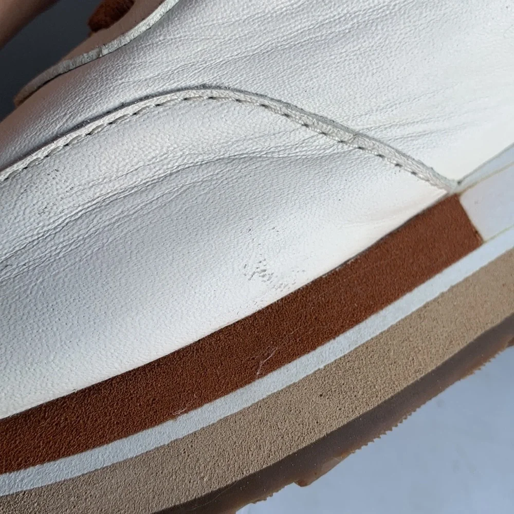 BOSI Leather Sneakers Women’s 38 White Lace Up Casual Shoes EUC Minimalist Style - Picture 8 of 14